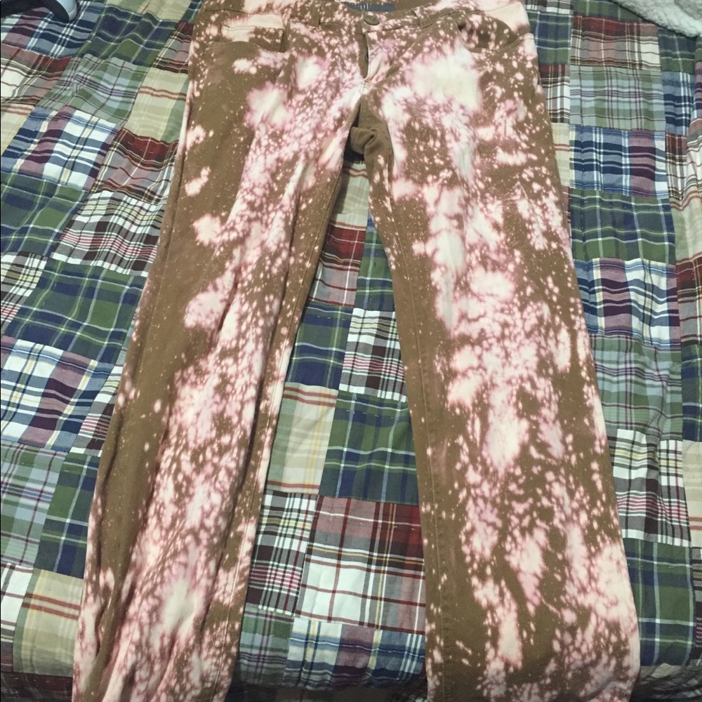 Brown bleached denim jeans